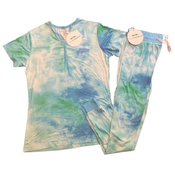 Little Sleepies Other - Little Sleepies Watercolor Tidepool Womens Bamboo PJ Set Size XS pants Shirt NEW